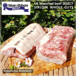 Beef Sirloin America USDA US SELECT (Striploin / New York Strip / Has Luar) brand Swift / IBP / BlueRibbon frozen PORTIONED STEAK CUTS 2.5cm 1" THICK CUTS (price/pack 1kg 3pcs)
